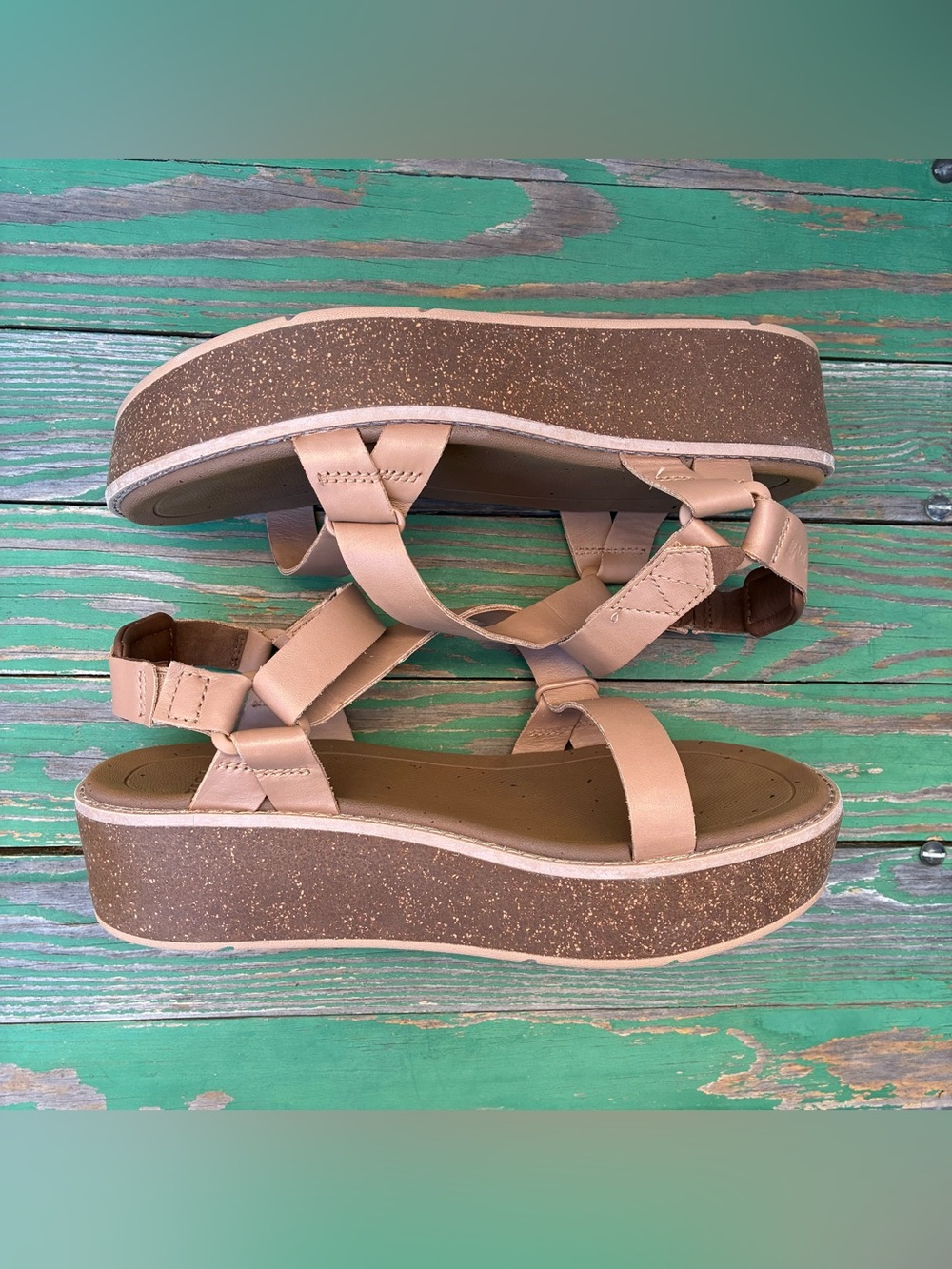Teva Madera Sandals Womens Sz 9 Brown Tan Leather Strappy Comfort Platform Shoes